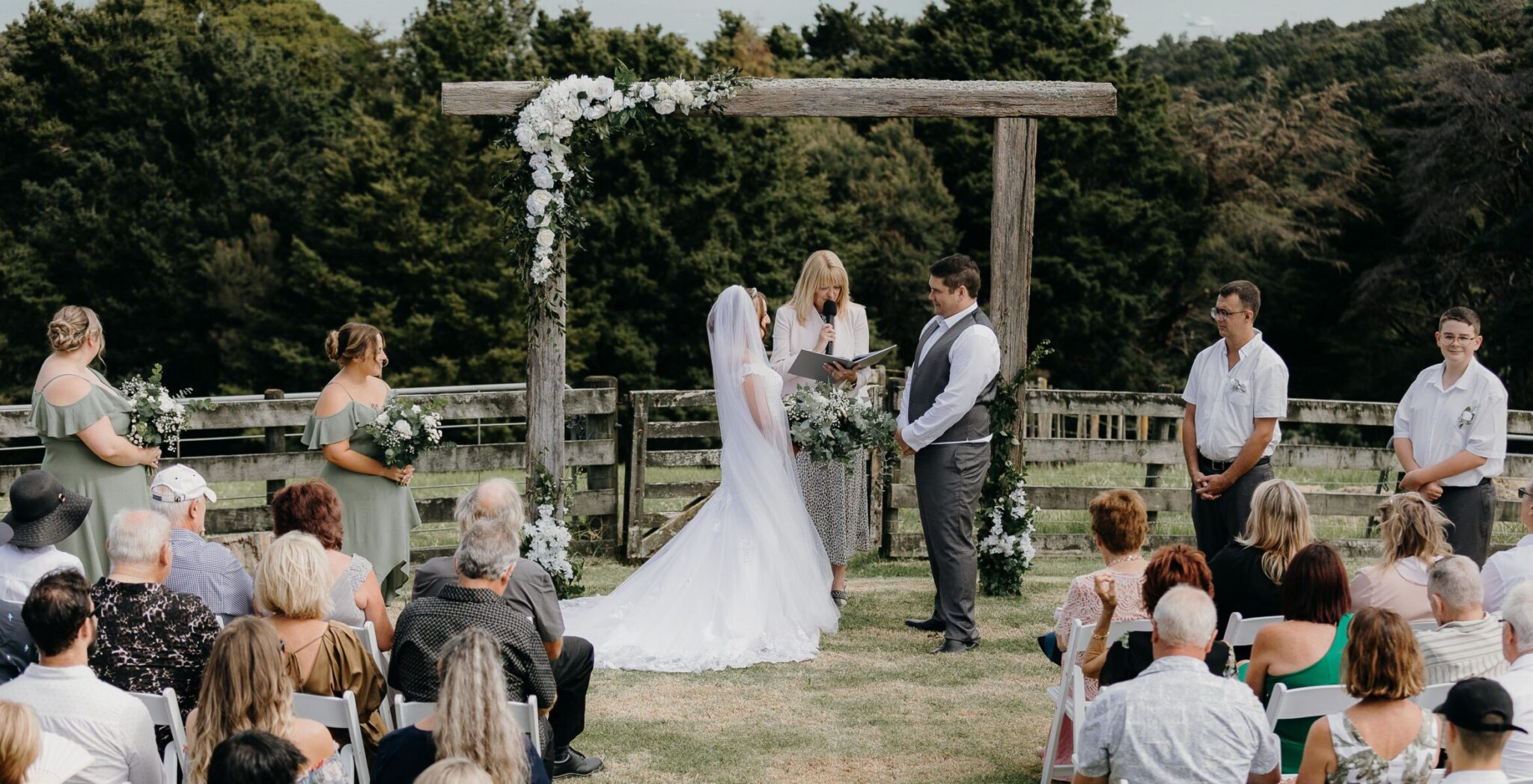 Wedding Ceremony Photos. Kauri Villas
